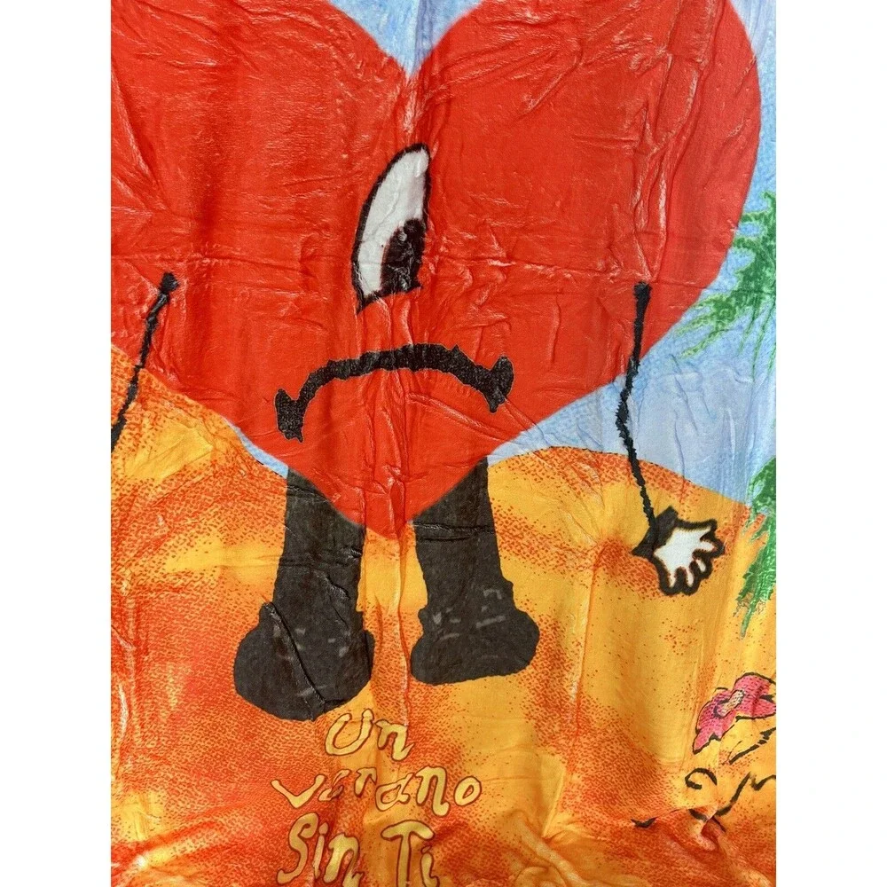 Bad Bunny Un Verano Sin Ti Throw Blanket Sad Heart 57x75 Beach Album Gift